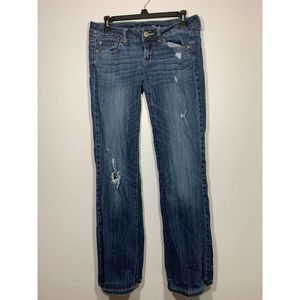 American Eagle Stretch Favorite Boyfriend Destructed Jeans 2 Long